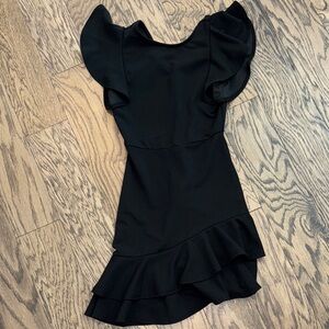 Elegant Black Ruffle Dress BRAND NEW SIZE XS